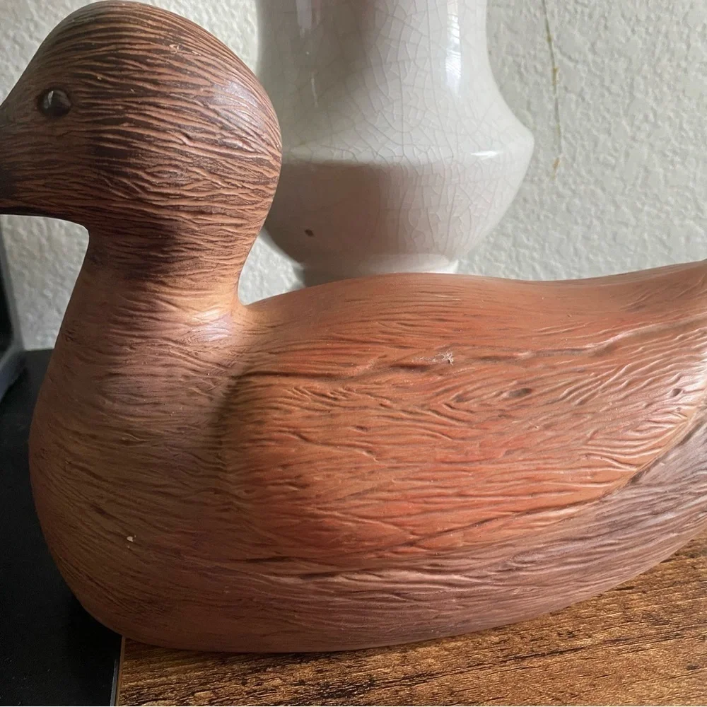 Vintage Rare 1983 Alberta's Ceramic Mold Decoy Signed Sitting Duck 10”L x 5”W